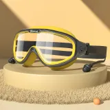 Kids Big Frame Swimming Goggles Diving with Earplugs Anti-fog Waterproof