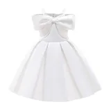 Toddler Girls Sling Off The Shoulder Formal Bow Tie Gowns Dress