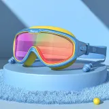 Kids Big Frame Swimming Goggles Diving with Earplugs Anti-fog Waterproof