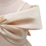 Toddler Girls Sling Off The Shoulder Formal Bow Tie Gowns Dress