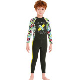 Kid Boys Print Skate Long Sleeve Thickening Diving Suit Swimsuit