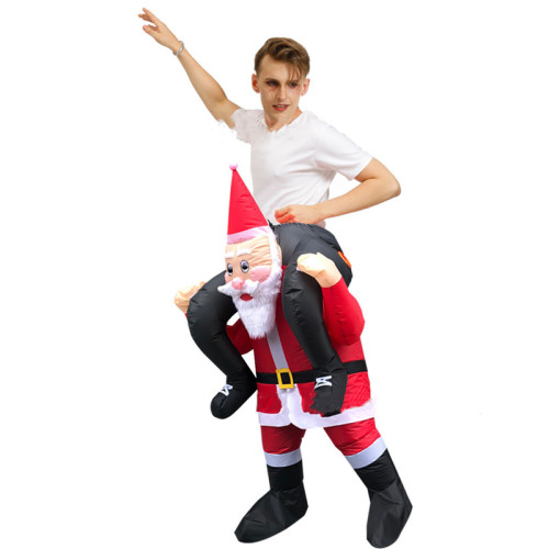 Adult Inflatable Riding Santa Claus Halloween Costume Cosplay Suit