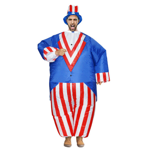 Adult Inflatable Uncle Sam Clown Clown Halloween Costume Cosplay Suit