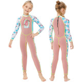 Kid Girls Print Flamingo Long Sleeve Thickening Diving Suit Swimsuit