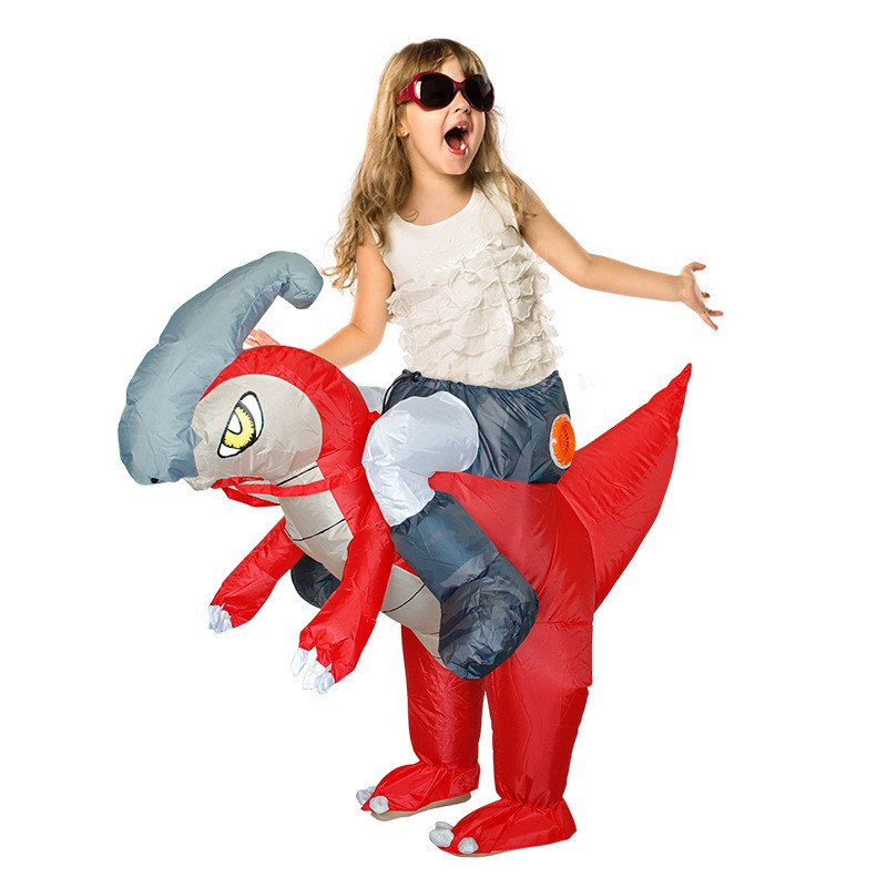 Toddler Kids Inflatable Parasaurolophus Halloween Costume Cosplay Suit For Kids and Adult