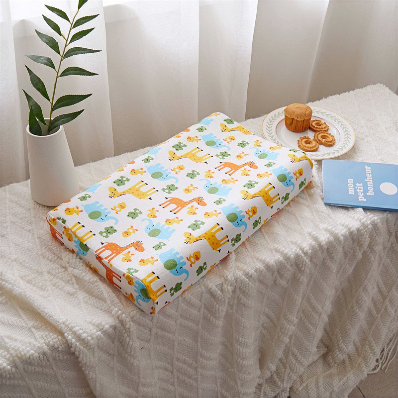 Kids Bed Pillows Natural Latex with Unicorn Giraffe Cartoon Pillowcase Safe Comfortable Breathable