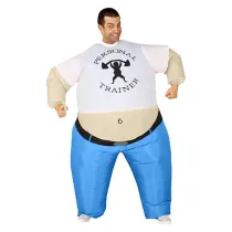 Adult Inflatable Fitness Coach Halloween Costume Cosplay Suit
