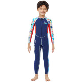 Kid Boys Print Dinosaur Long Sleeve Thickening Diving Suit Swimsuit