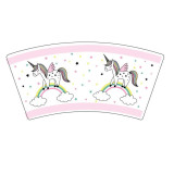 Kids Unicorn Theme Birthday Decoration with Tablecloth Tissue Paper Cup Straw Plate Flag Pulling Set