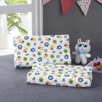 Kids Bed Pillows Natural Latex with Cartoon Elephant Pattern Pillowcase