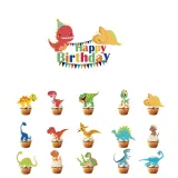 Dinosaur Theme Birthday Decoration with Tablecloth Tableware Tissue Dinner Plate Paper Cup Set