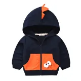 Toddler Boys Long Sleeve Hooded Coat Dinosaur Pattern Outwear