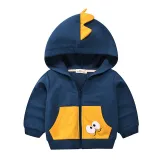 Toddler Boys Long Sleeve Hooded Coat Dinosaur Pattern Outwear