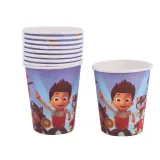 Puppy Dog Theme Birthday Decoration with Tablecloth Tableware Tissue Dinner Plate Paper Cup Set