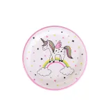 Kids Unicorn Theme Birthday Decoration with Tablecloth Tissue Paper Cup Straw Plate Flag Pulling Set