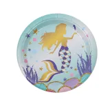 Mermaid Theme Birthday Decoration with Tablecloth Tableware Tissue Dinner Plate Paper Cup Set
