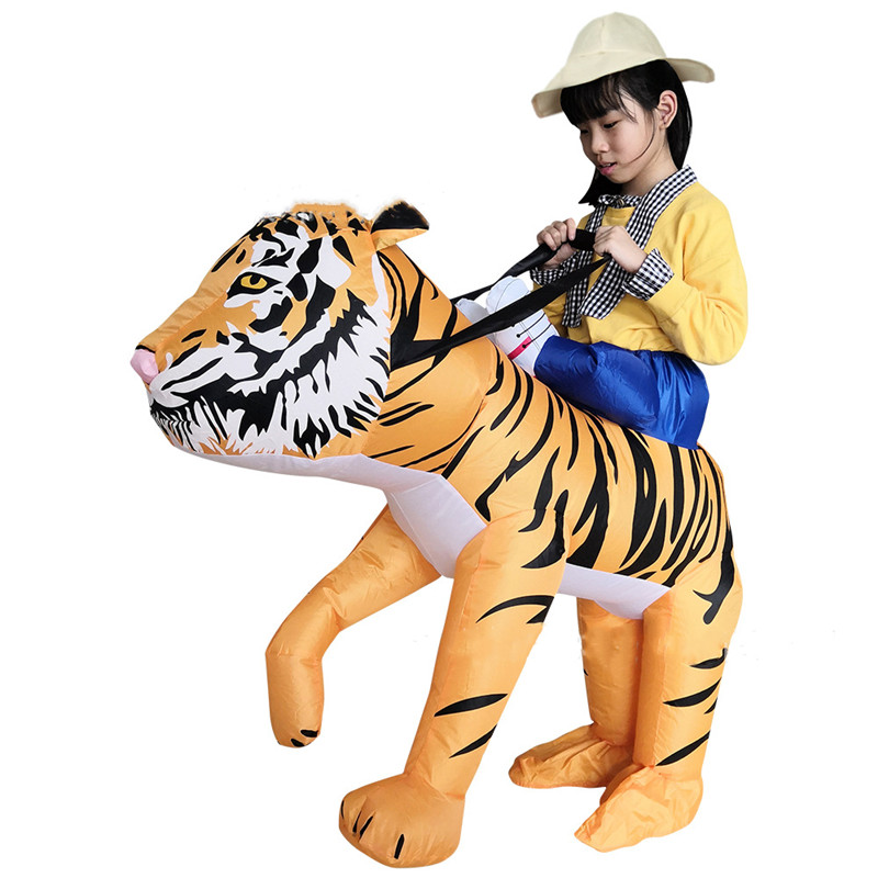 Toddler Kids Inflatable Tiger Halloween Costume Cosplay Suit For Kids and Adult