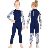 Kid Girls Print Surfing Long Sleeve Thickening Diving Suit Swimsuit