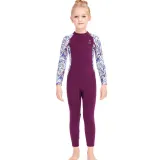 Kid Girls Print Surfing Long Sleeve Thickening Diving Suit Swimsuit