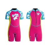 Kid Girls Print Unicorn Short Sleeve Thickening Diving Suit Swimsuit