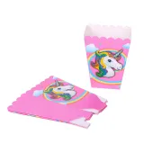 Dream Unicorn Theme Birthday Decoration with Tablecloth Tableware Paper Cup Straw Invitation Card Hat Set