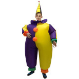 Adult Inflatable Purple Clown Halloween Costume Cosplay Suit