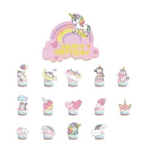 Rainbow Unicorn Theme Birthday Decoration with Tablecloth Tableware Tissue Dinner Plate Paper Cup Set