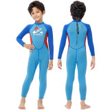 Kid Boys Print Shark Long Sleeve Thickening Diving Suit Swimsuit