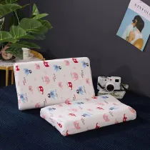 Kids Bed Pillows Natural Latex with Cartoon Animals Pattern Pillowcase