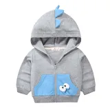 Toddler Boys Long Sleeve Hooded Coat Dinosaur Pattern Outwear