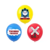 Cartoon Train Theme Birthday Decoration with Tablecloth Tableware Tissue Dinner Plate Paper Cup Set