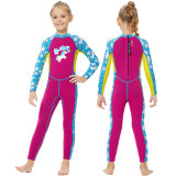 Kid Girls Print Unicorn Long Sleeve Thickening Diving Suit Swimsuit