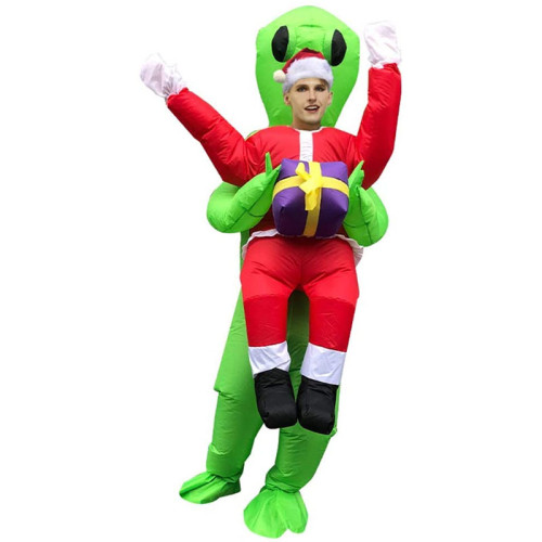 Adult Inflatable Christmas Aliens Halloween Costume Cosplay Suit