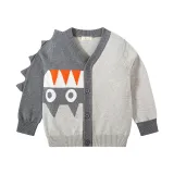 Toddler Boys Long Sleeve Cardigan Cute Monster Pattern Outwear