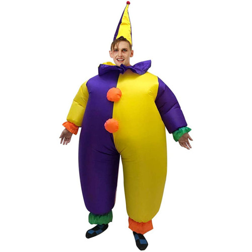 Adult Inflatable Purple Clown Halloween Costume Cosplay Suit
