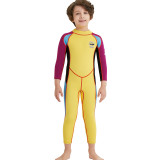 Kid Boys Print Sea Wave Long Sleeve Thickening Diving Suit Swimsuit