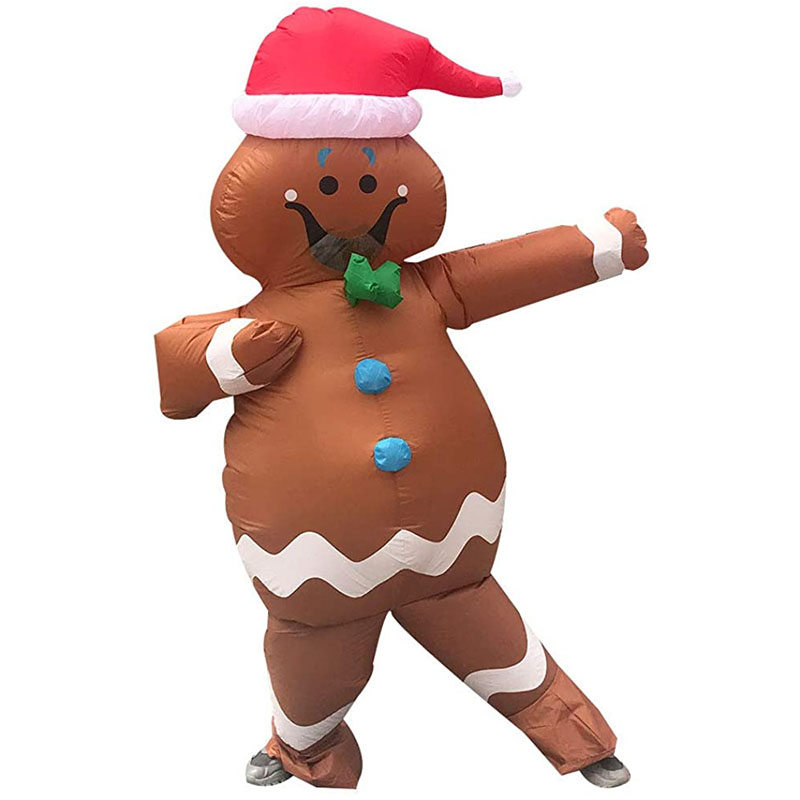 Adult Inflatable Gingerbread Man Halloween Costume Cosplay Suit