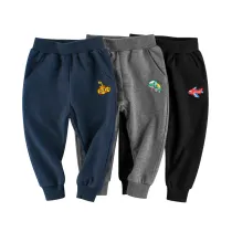 Toddler Boys Stripes Pants Casual Jogger With Cartoon Pattern
