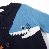 Toddler Boys Long Sleeve Cardigan Shark Pattern Outwear