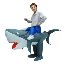 Adult Inflatable Riding a Shark Halloween Costume Cosplay Suit