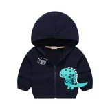 Toddler Boys Long Sleeve Hooded Coat Cute Dinosaur Pattern Outwear