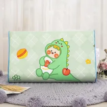 Kids Pillows Natural Latex with Dinosaur Cartoon Pattern Slogan Pillowcase
