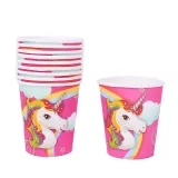 Dream Unicorn Theme Birthday Decoration with Tablecloth Tableware Paper Cup Straw Invitation Card Hat Set