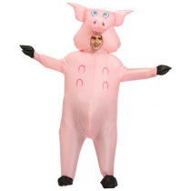 Adult Inflatable Pink Pig Halloween Costume Cosplay Suit