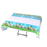 Puppy Dog Theme Birthday Decoration with Tablecloth Tableware Tissue Dinner Plate Paper Cup Set