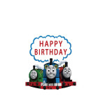 Cartoon Train Theme Birthday Decoration with Tablecloth Tableware Tissue Dinner Plate Paper Cup Set