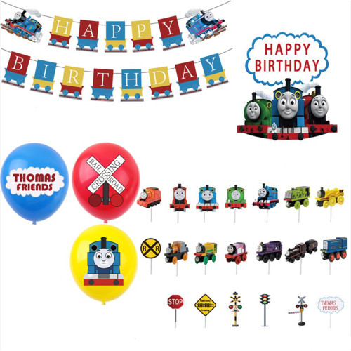 Thomas Train Theme Birthday Decoration with Tablecloth Tableware Tissue Dinner Plate Paper Cup Set