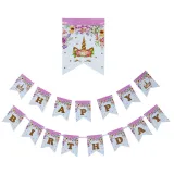 Flowers Unicorn Theme Birthday Decoration with Tablecloth Tableware Tissue Dinner Plate Paper Cup Set