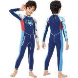 Kid Boys Print Dinosaur Long Sleeve Thickening Diving Suit Swimsuit