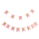 Kids Unicorn Theme Birthday Decoration with Tablecloth Tissue Paper Cup Straw Plate Flag Pulling Set